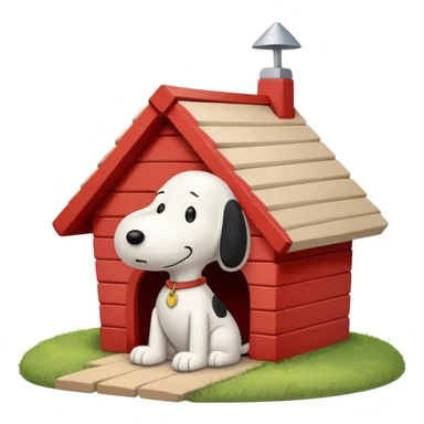 🐶☁️✨ Snoopy daydreaming on his doghouse sticker