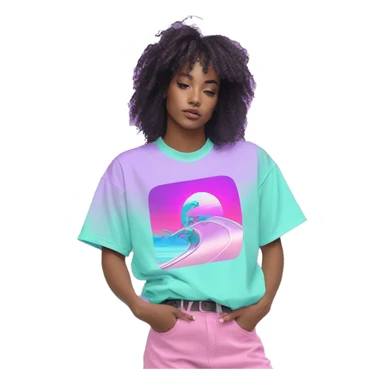 Vaporwave person dancing Skater fashion aesthetic baggy clothes graphic t shirt 420 sticker
