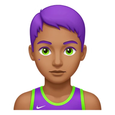 generate for me a sports icon in neon purple and green sticker