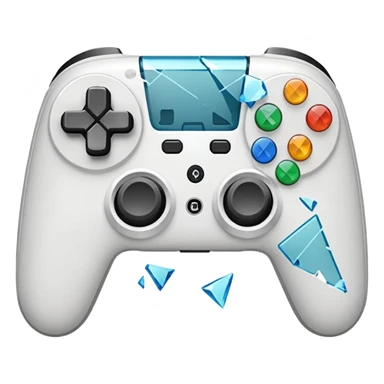 white game controller shattered shattered glass sticker