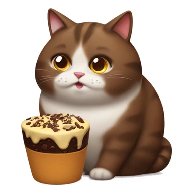 Fat cat eat chocolate sticker