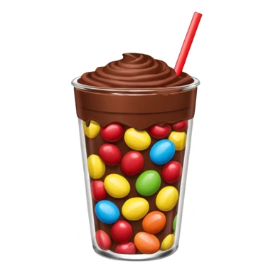 Un vaso cubierto de chocolate arriba fresas y mym sticker
