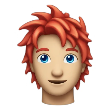 face red dragon with blue eyes sticker