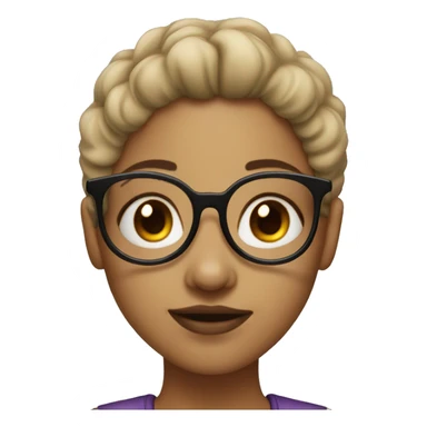 A light skin girl with 4a hair with glasses and a nose piercing  sticker