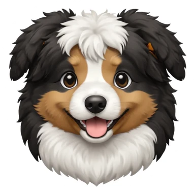 Mini Black and White Aussie-Doodle mix dog sticker