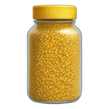 mustard seeds in a short jar sticker