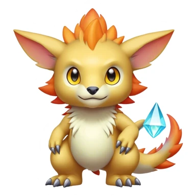 Cute cool colorful fantasy-Digimon-animal-hybrid full body sticker