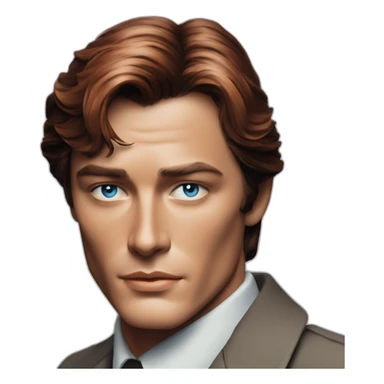 alain delon young detective blue eyes neat red hair sticker