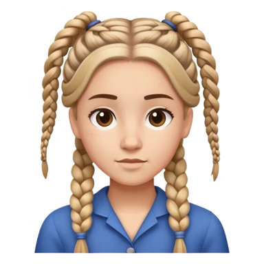 Character with neat French braids hairstyle sticker