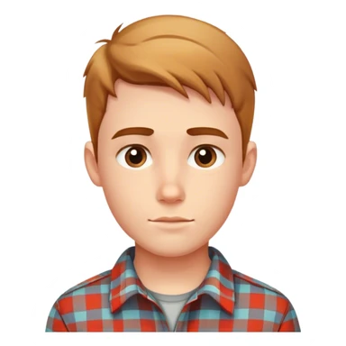 handsome boy in plaid shirt  sticker