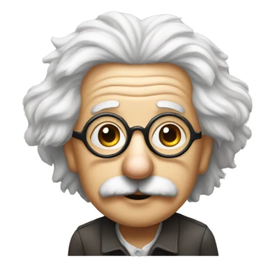 albert einstein with stars eyes glasses sticker