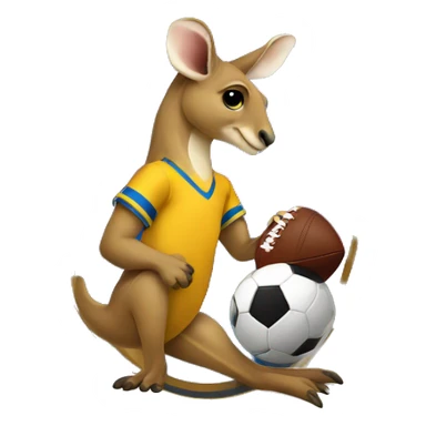 kangaroo-playing-football - blue and gold shirt sticker