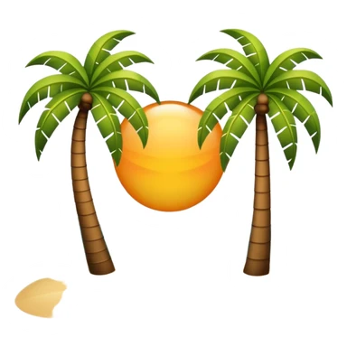 a sunny beach with palm trees sticker