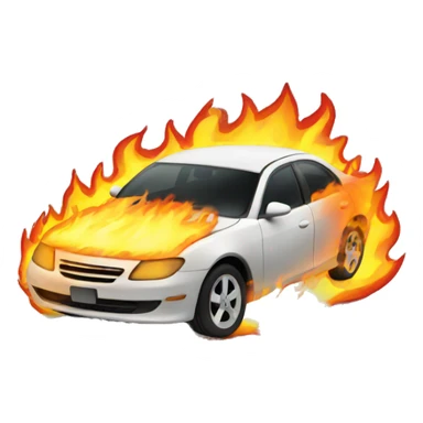 Car on fire sticker