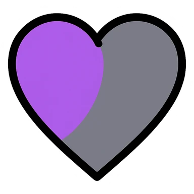 violet and grey heart icon sticker