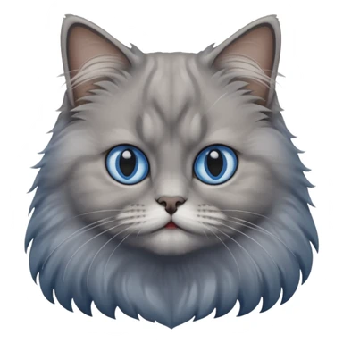 A cat which is a brittish longhair whit is gray color and hes eyes are blue sticker