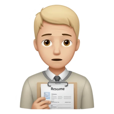 young man in despair applying for jobs with no successs - complete loss or absence of hope - holdng resume sticker