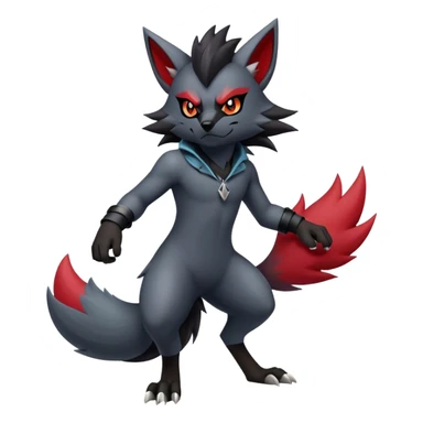 Cool Edgy Zorua-Zoroark-Mightyena full body sticker