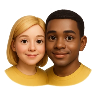 emoji stile iphone di relazione tra due persone, iperrealistico 4k sticker