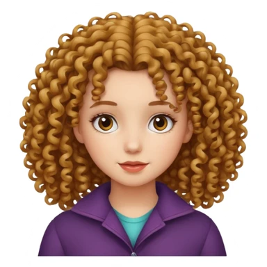 girl with curly hair sticker