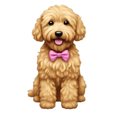 Golden doodle hair bow sticker
