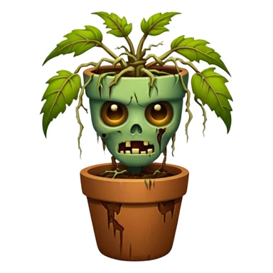 zombie plant in pot sticker