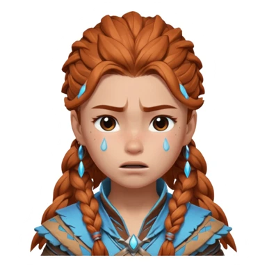crying aloy from horizon forbidden west the game sticker
