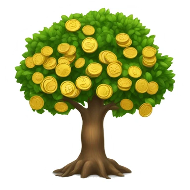 Árbol con monedas sticker