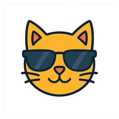 A cat wearing sunglasses sticker