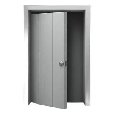 One gray wood open door perspective sticker