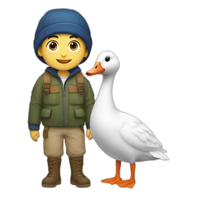 A goose and a boy sticker