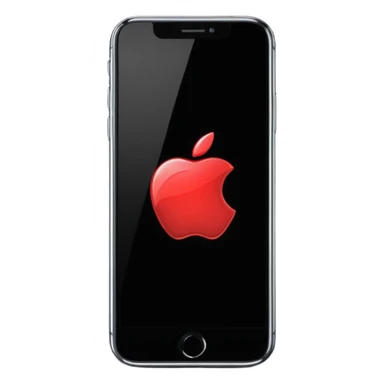 iPhone Apple logo on a black phone screen sticker