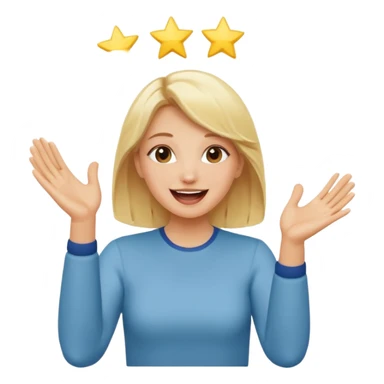 Blonde woman clapping hands with excitement  sticker