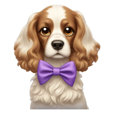 spaniel dog with a bow sticker