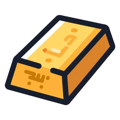 metal ingot, gold bar sticker
