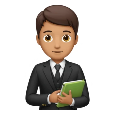 A DEVELOPER WITH A NOTEBOOK, USING FORMAL CLOTHES sticker