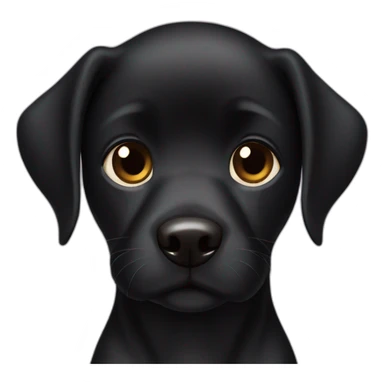 Cute black dog with brown eyes  sticker