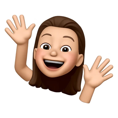 make her look joyful and like she just did something great, with a big happy expression and celebratory gesture, keep the same style sticker