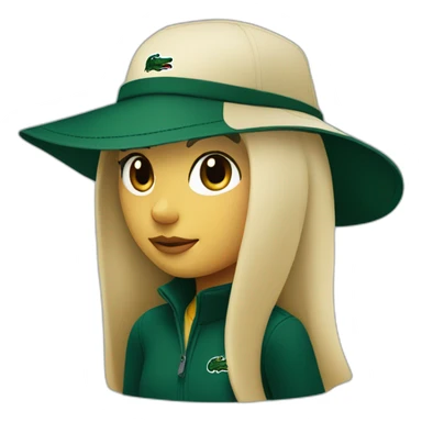 Lacoste bag girl with black lacoste hat sticker