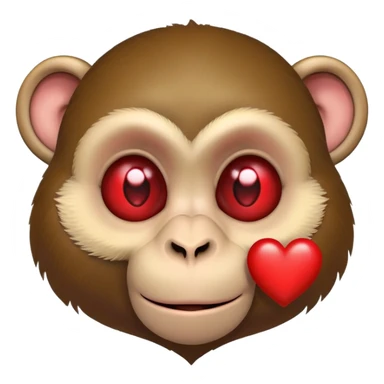 monkey with red heart eyes sticker