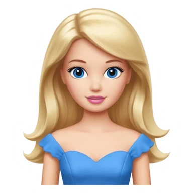 barbie girl dress blue color, half body sticker