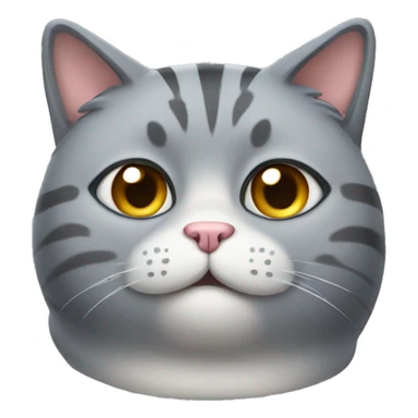 Grey fat cat sticker