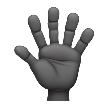 A Hand with 5 fingers the thumb is hidden in the pal of the hand and the middle and ring overlap eachoher  sticker