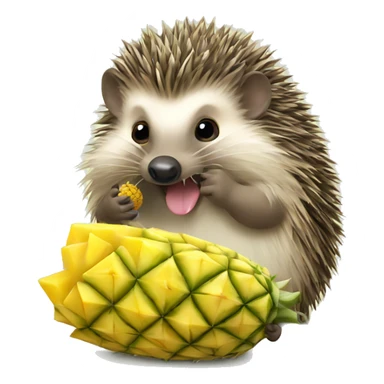 hedgehog eating pineapple  sticker