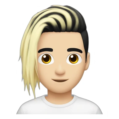 Bill Kaulitz black hair down with blonde highlights emo sticker