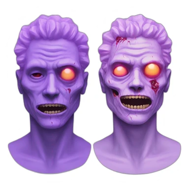 Vaporwave person, half person face half zombie face sticker