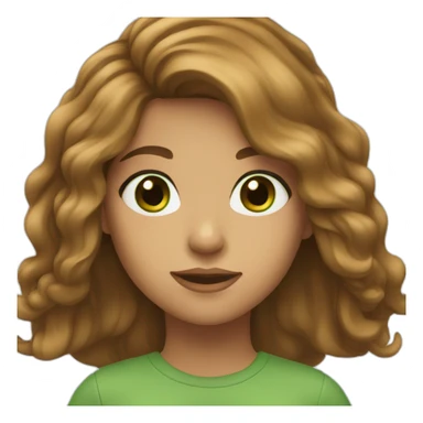 girl, with long brown hair and green-brwon eyes sticker