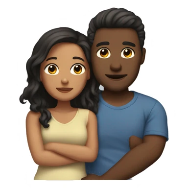 Mixed couple cuddling sticker