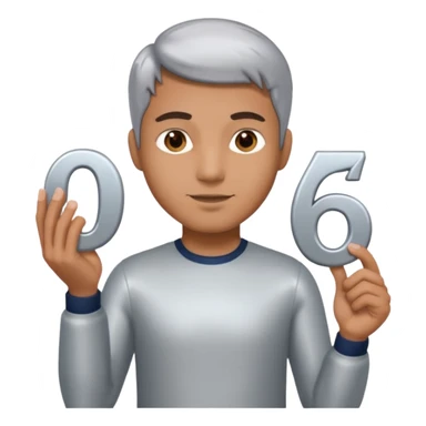 Man holding 67 sticker