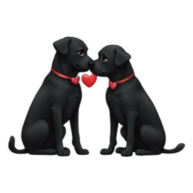 Black dogs kissing sticker